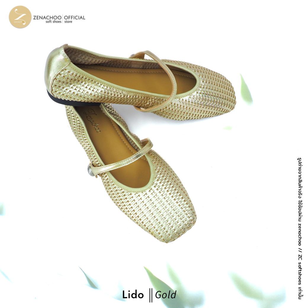 น่ารักและนิ่มสุดใจ ทรงปกติ เปลี่ยนไซส์ได้-ไม่รับคืน รุ่นขายดี Zenachoo Lido สูง 1 นิ้ว รองเท้าหนังแกะแท้ หน้ากว้างใส่ง่าย