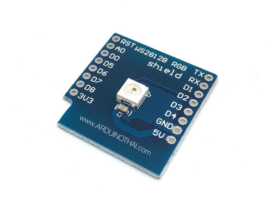 WeMos D1 Mini Shield LED RGB WS2812B โมดูลไฟ LED สีเขียว แดง น้ำเงิน สำหรับ WeMos D1 Mini