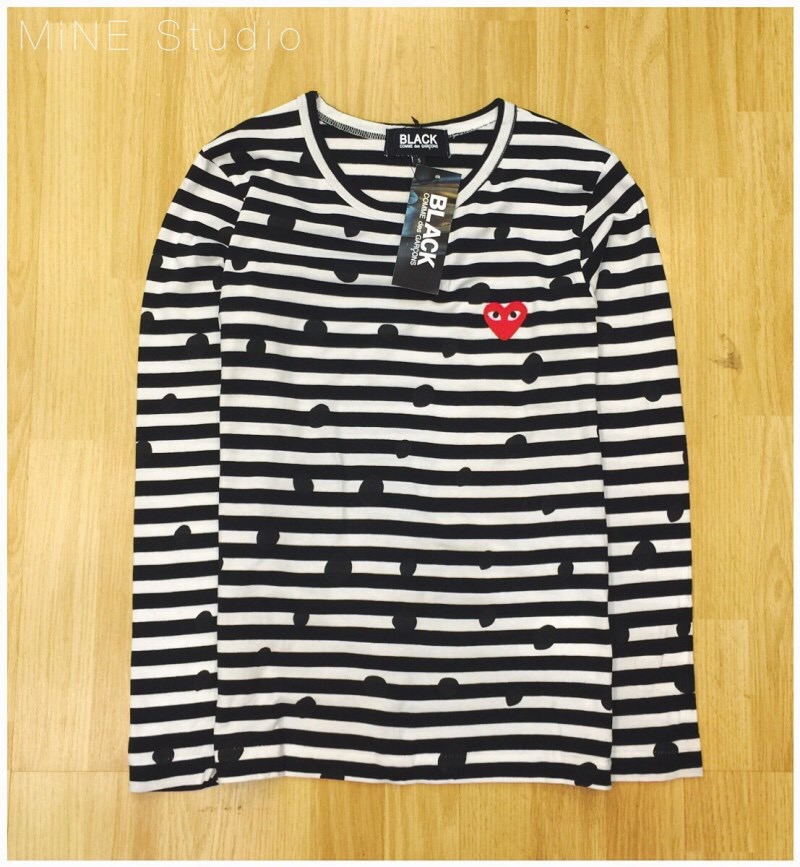 PLAY Comme des'garcons เสื้อแขนยาวสกรีนลายจุดใหม่ อีกหนึ่งแบรนด์ ที่มากี่รอบก็ขายดี๊ดี
