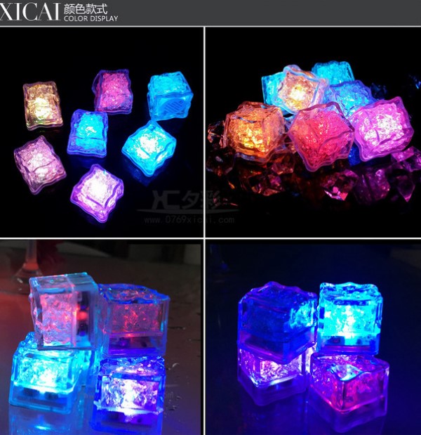น้ำแข็งมีไฟ น้ำแข็งเรืองแสง มีสวิทช์ กดเลือกสีได้