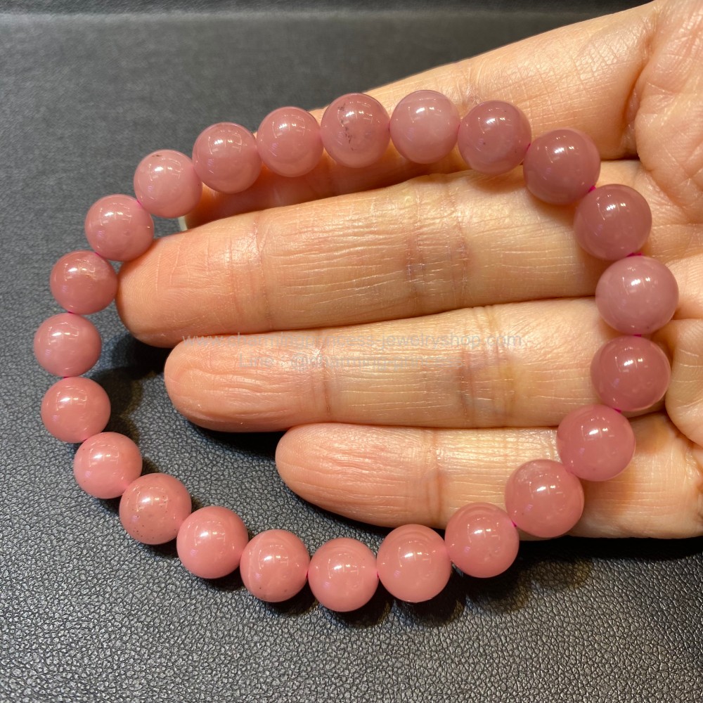 Guava Quartz ควอตซ์สีฝรั่ง 8 มม เปรียบเสมือนเป็นอัญมณีแห่งความรัก