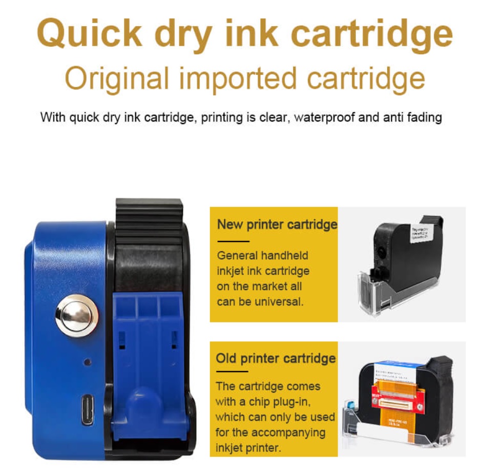 เครื่องพิมพ์วันที่ผลิต วันหมดอายุ แบบมือถือ(Mini Printer) ชนิดตลับหมึก ขนาดหัวพิมพ์ 12.7มม.