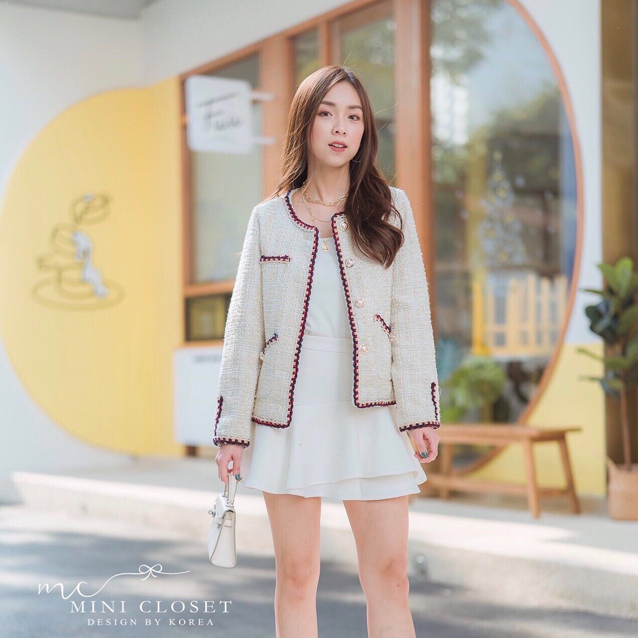 เสื้อคลุมผ้าทวิตสไตล์คุณหนูไฮโซ