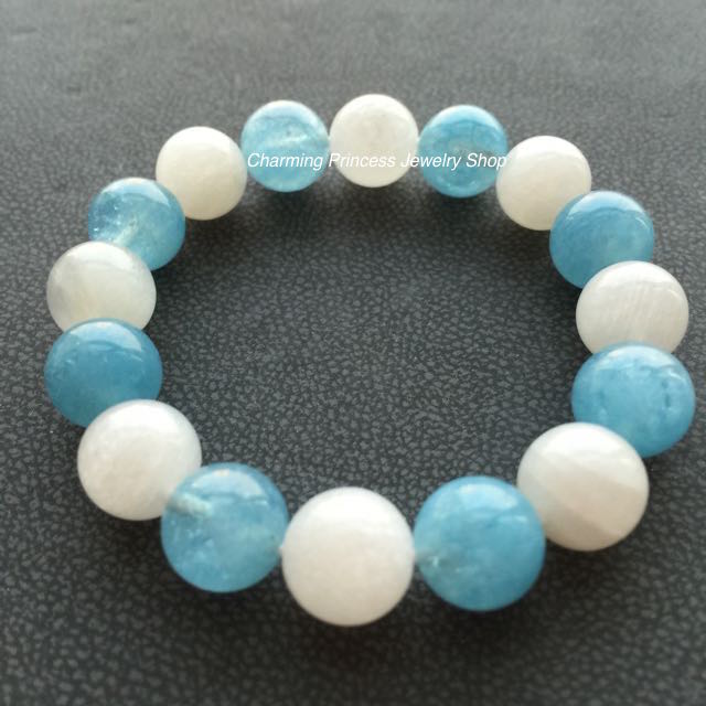 Aquamarine AAA Moonstone อความารีน AAA มูนสโตน 10 มม