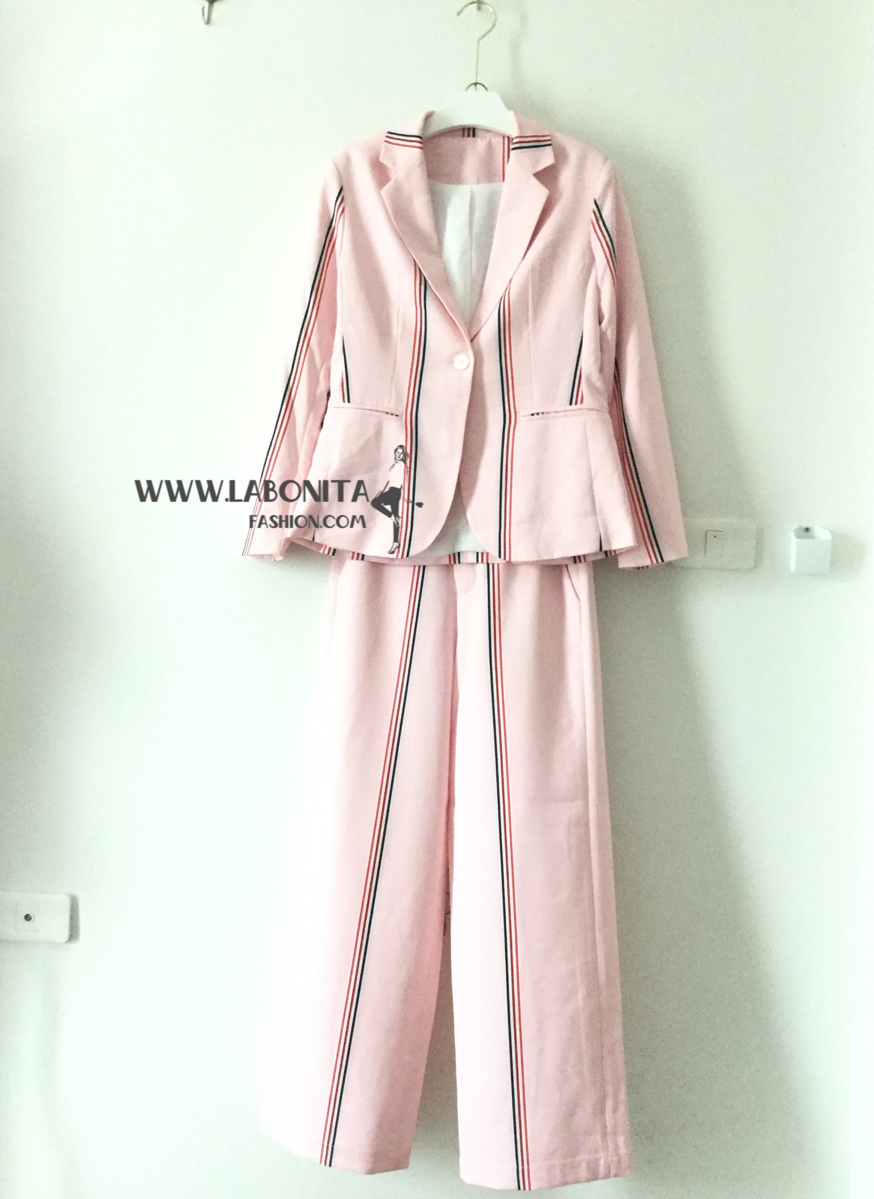 ชุดสูทผู้หญิง ชุดสูทเสื้อกางเกงขายาว สีชมพูงานสวยมากกก