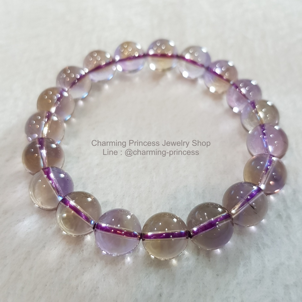 Ametrine อเมทริน 10-10.5 มม AAA+ คุณภาพงานจิวเวร์รี่ เนื่อใส เสริมความเจริญรุ่งเรืองมั่งคั่ง ลดความเครียด ผ่อนคลาย ปกป้องคุ้มครอง