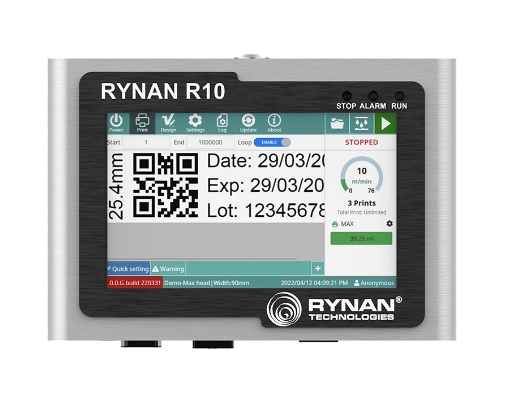 เครื่องพิมพ์วันที่ผลิต วันหมดอายุ แบบตลับหมึก (R10 Rynan TIJ)