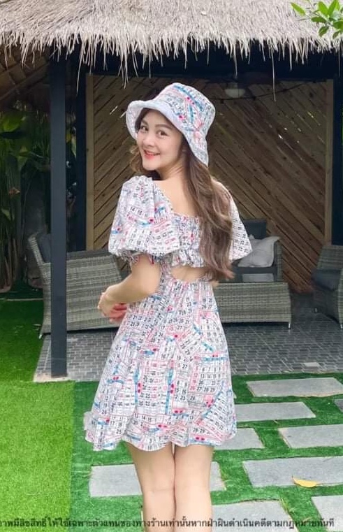 เดรสทรงAลายปฏิทินแขนตุ๊กตาแขนพองสวยมากๆ