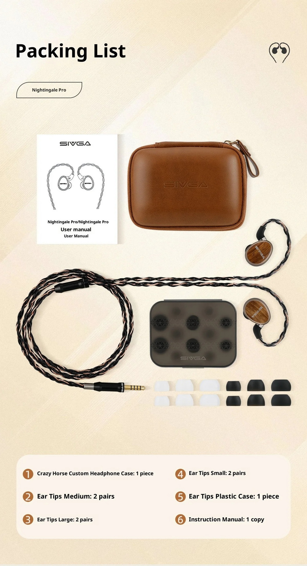 Sivga Nightingale Pro หูฟัง IEMs ไดรเวอร์ Planar บอดี้โลหะผสม แผ่นปิดหลังไม้ zebra ประกันศูนย์ไทย