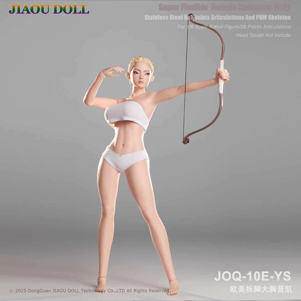 JIAOUDOLL JOQ-10E 1/6 Super Flexible Female Seamless Body Detachable Feet Lager Breasts Without Head