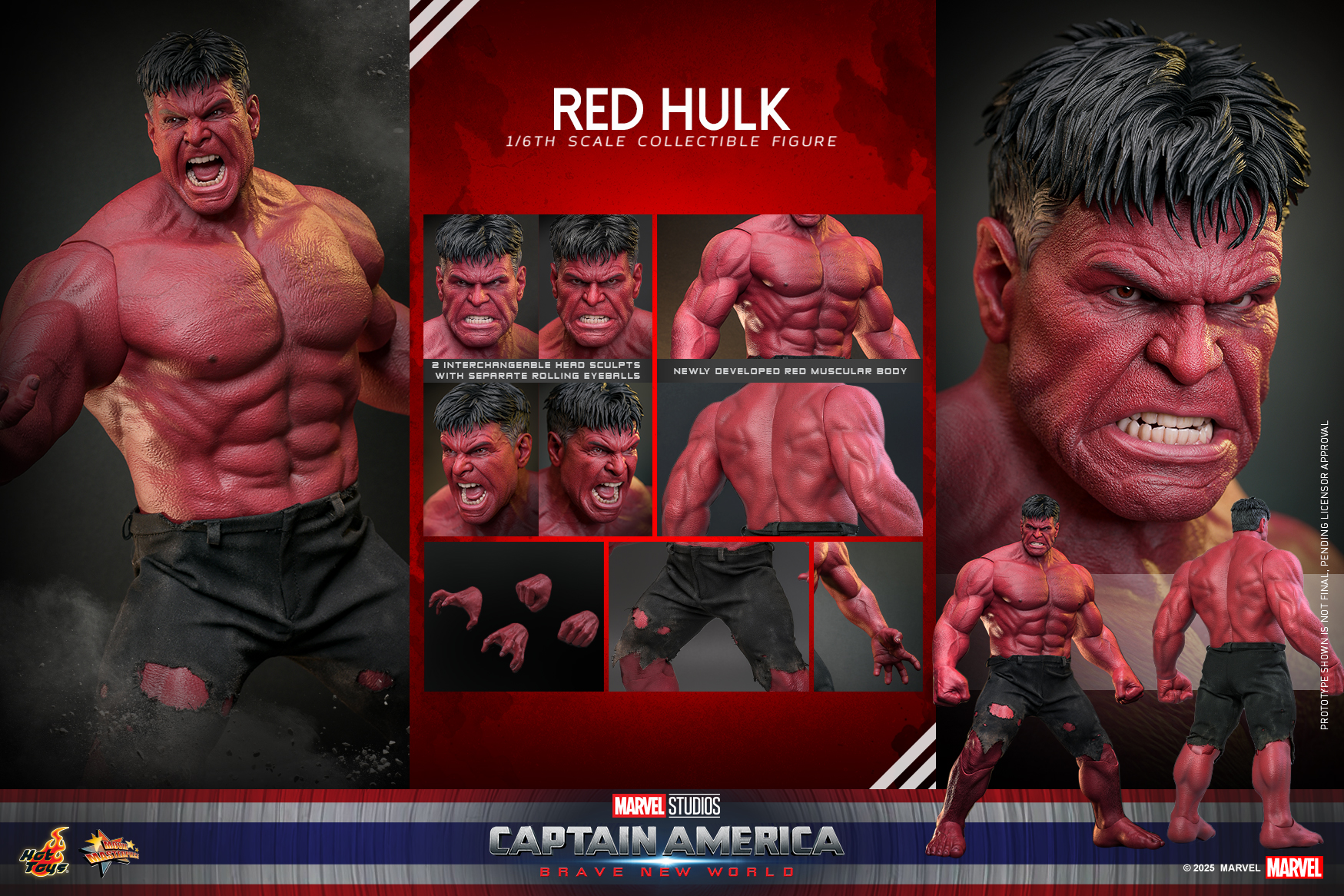 Hot Toys MMS797 Captain America: Brave New World - Red Hulk