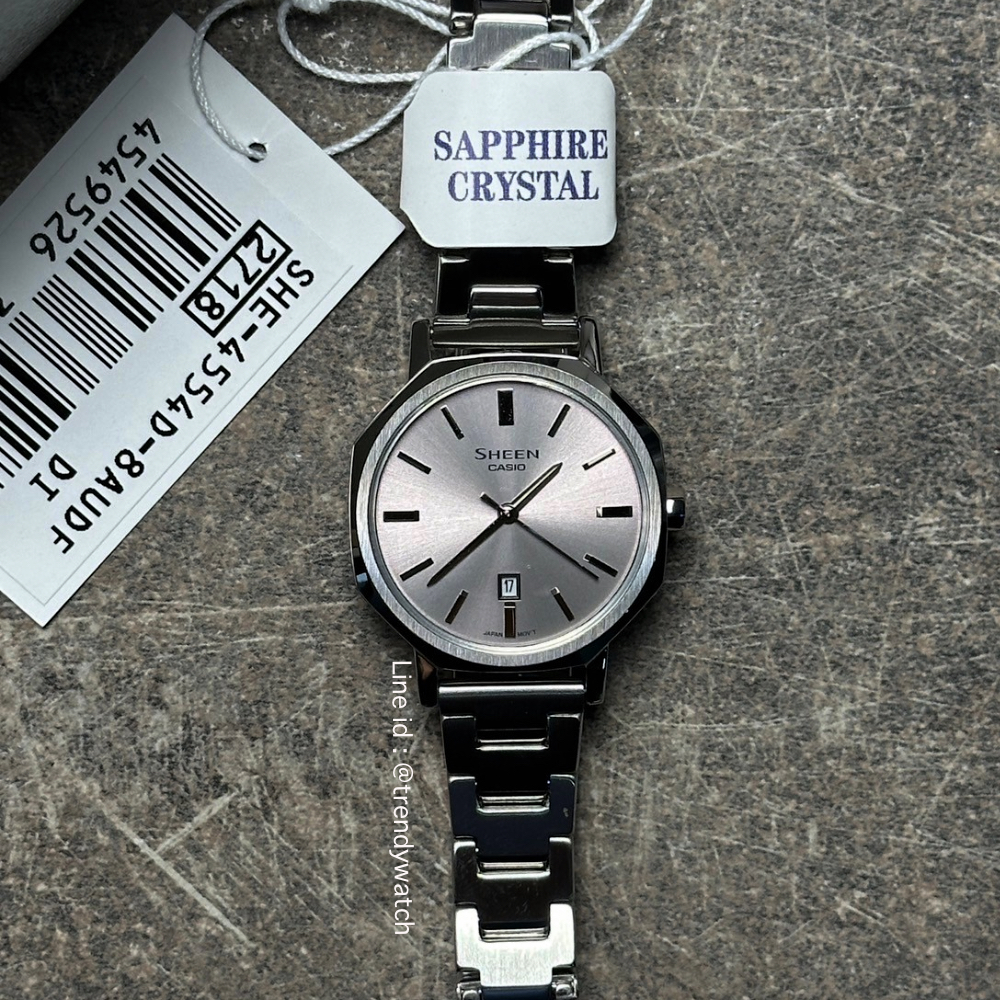 นาฬิกาข้อมือ Casio Sheen อะนาล็อก กระจกแซฟไฟร์ SHE-4554 Series SHE-4554D-8 | SHE-4554GM-9 | SHE-4554BM-1 | SHE-4554PGM-4