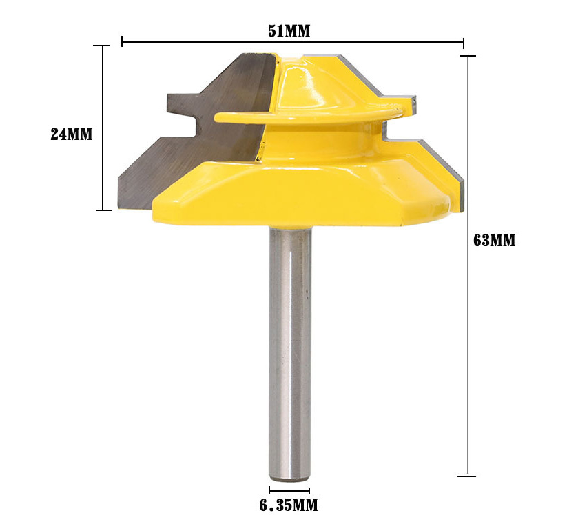 DR07 ดอกทริมเมอร์ เซาะร่องประกบไม้ 45 องศา 3/4