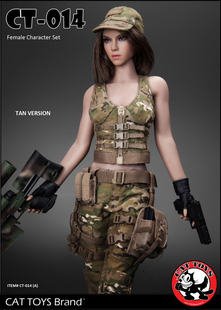CAT TOYS CT014B Green Military Female Character set