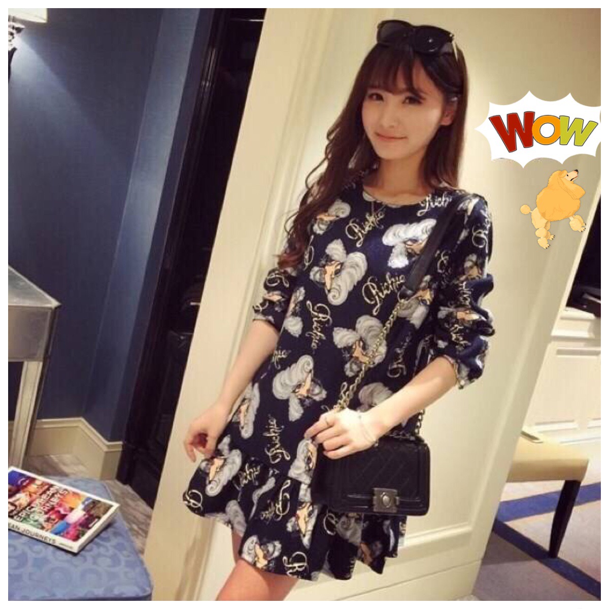 minidress ลายน้องหมาพุดเดิ้ล