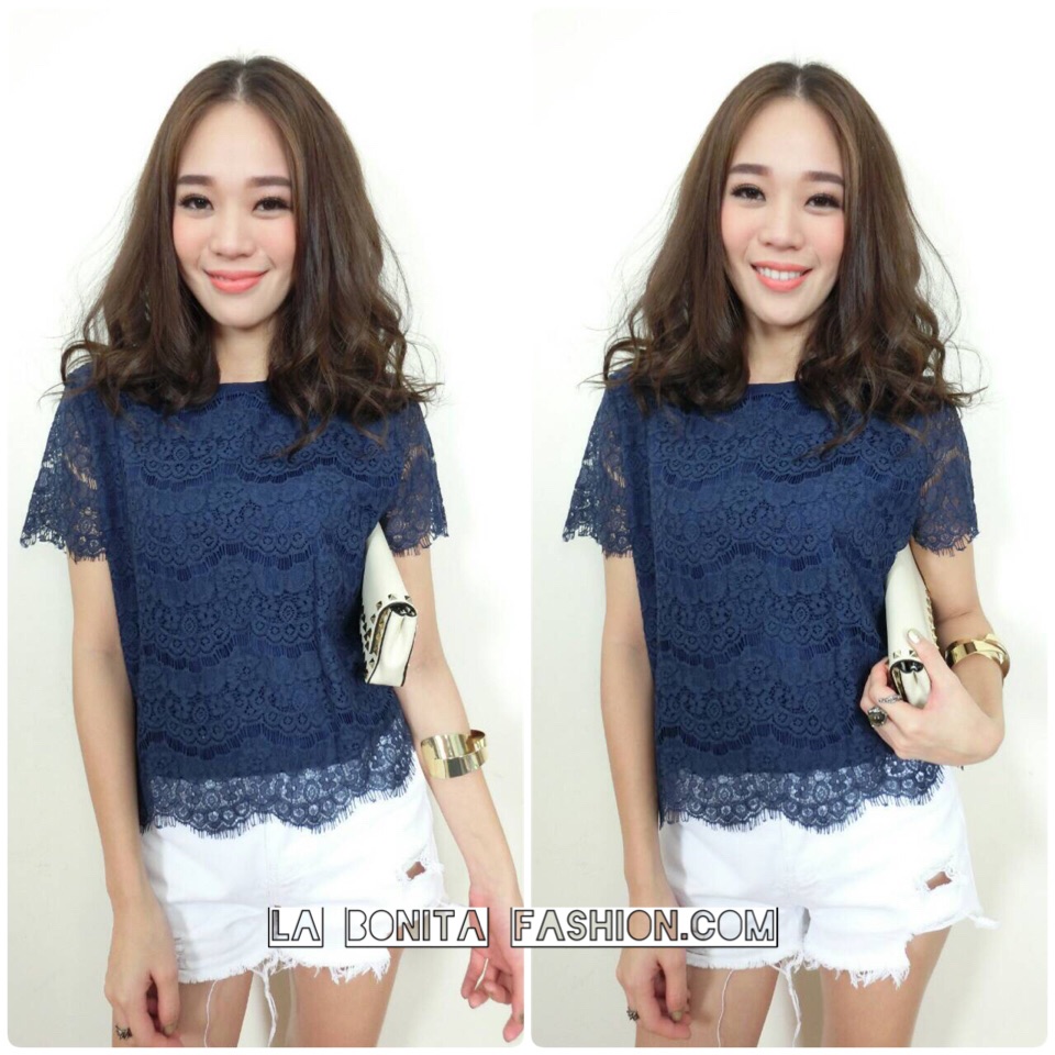 Lace Garden Top (ONLY @Naked Studio) เสื้อตัวสั้นลูกไม้อย่างดี มีซับในในตัว งานดีเย็บเก็บริมขอบเรียบร้อยค่ะ ใส่ได้กับทั้งยีนต์ขาสั้นและยาวนะค่ะ
