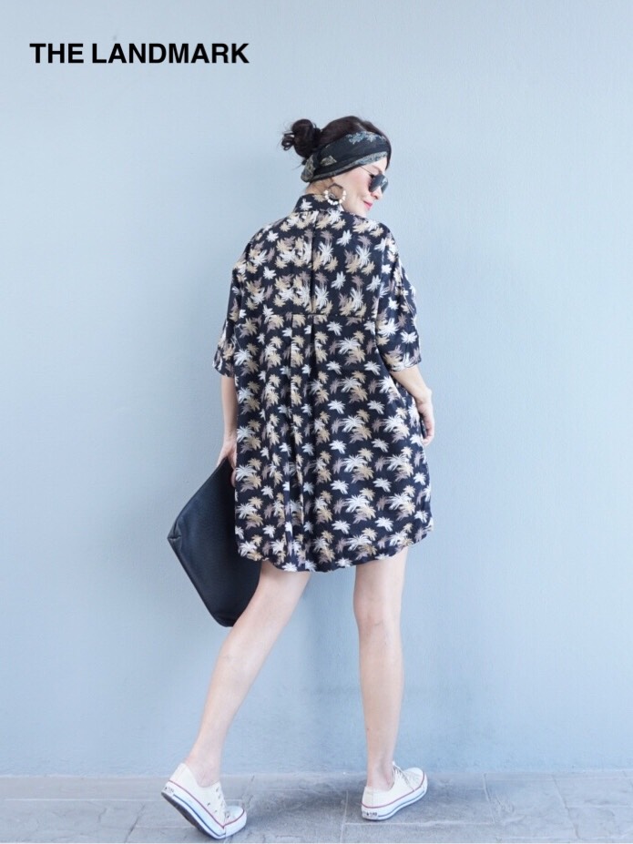 เดรสเชิ้ตคอจีน สไตล์วินเทจ