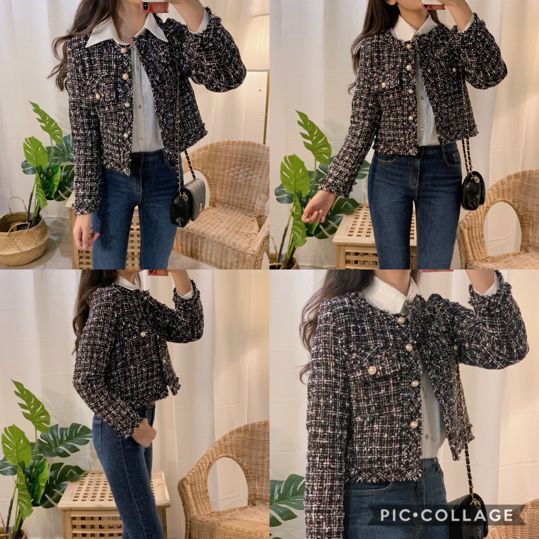 Blazer tweed เสื้อคลุมผ้าทวีตChanel สไตล์เกาหลี