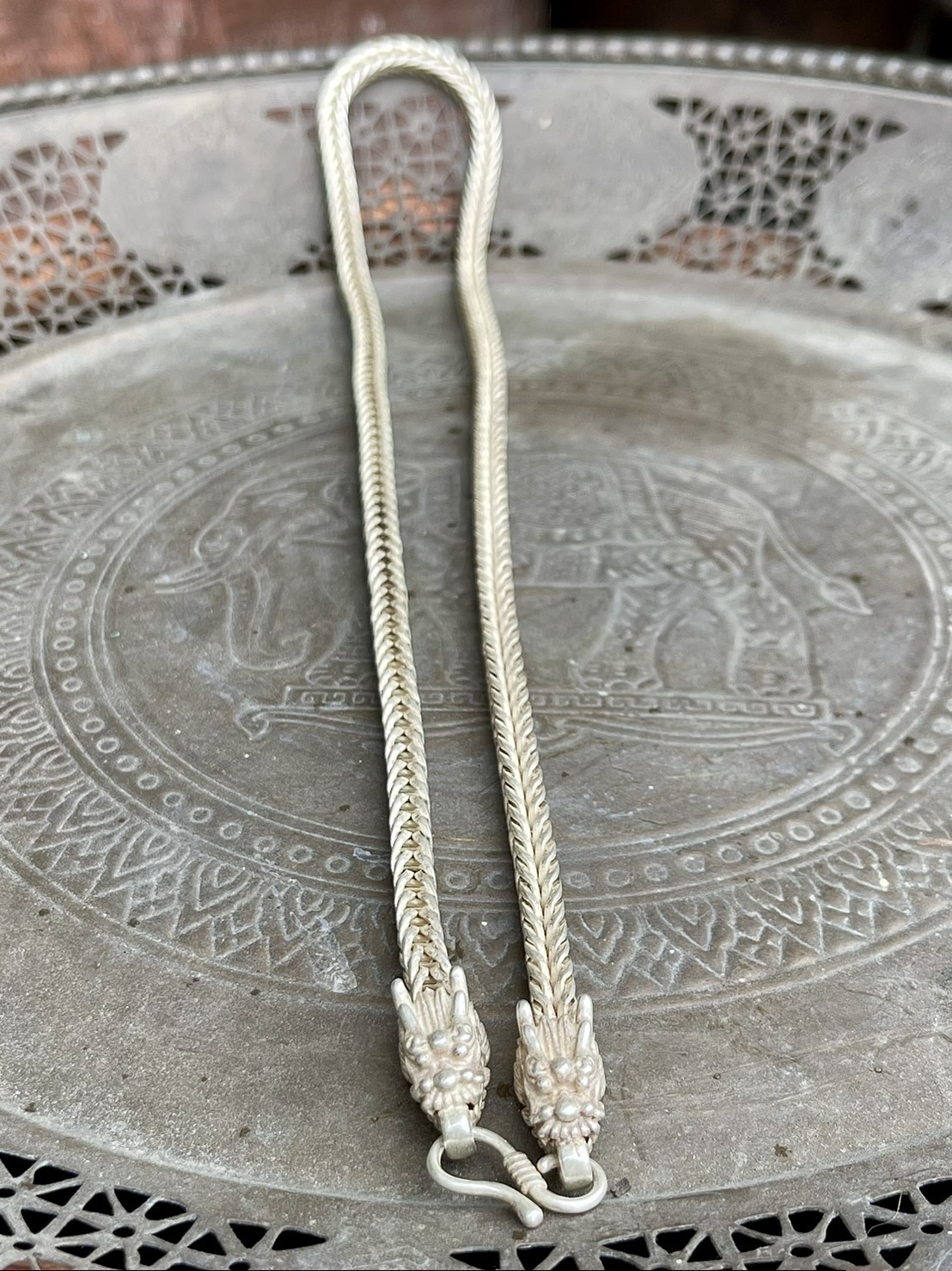 สร้อยคอเงิน สร้อยเงินเก่า หัวลายมังกร สร้อย