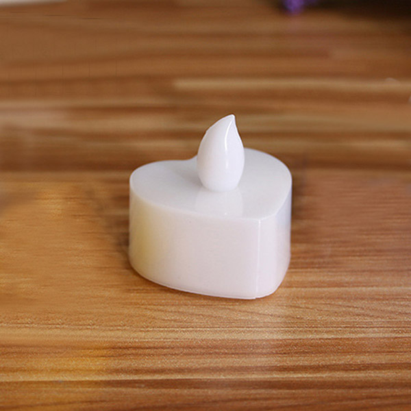 เทียน LED เทียนไฟฟ้าใส่ถ่าน มีไฟกระพริบเสมือนเทียนจริง รูปหัวใจ