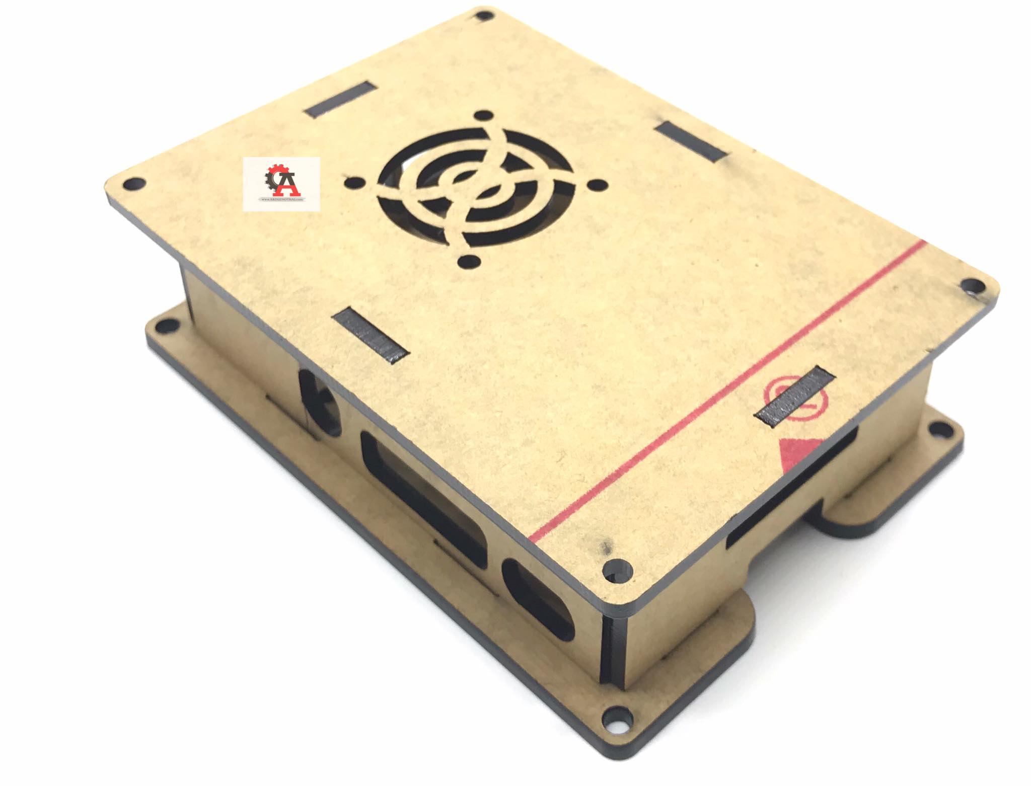 Raspberry Pi 4 Acrylic case สีดำ + พัดลม 5V