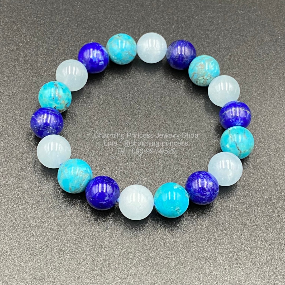 หินสีฟ้า : พลัง อำนาจบารมี และความสุข, Turquoise เทอร์คอยส์ Lapis Lazuli ลาปิส ลาซูลี่ Blue Lace Agate บลูเลซอาเกต หลับสบายและใจเย็น