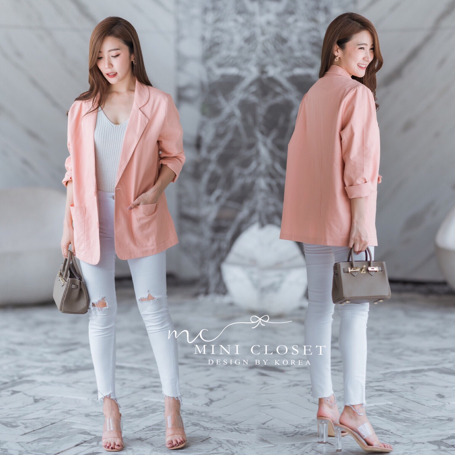 Blazer เบลเซอร์ เสื้อสูทสไตล์เกาหลี ทรงสวยผ้าลินินรีดง่าย