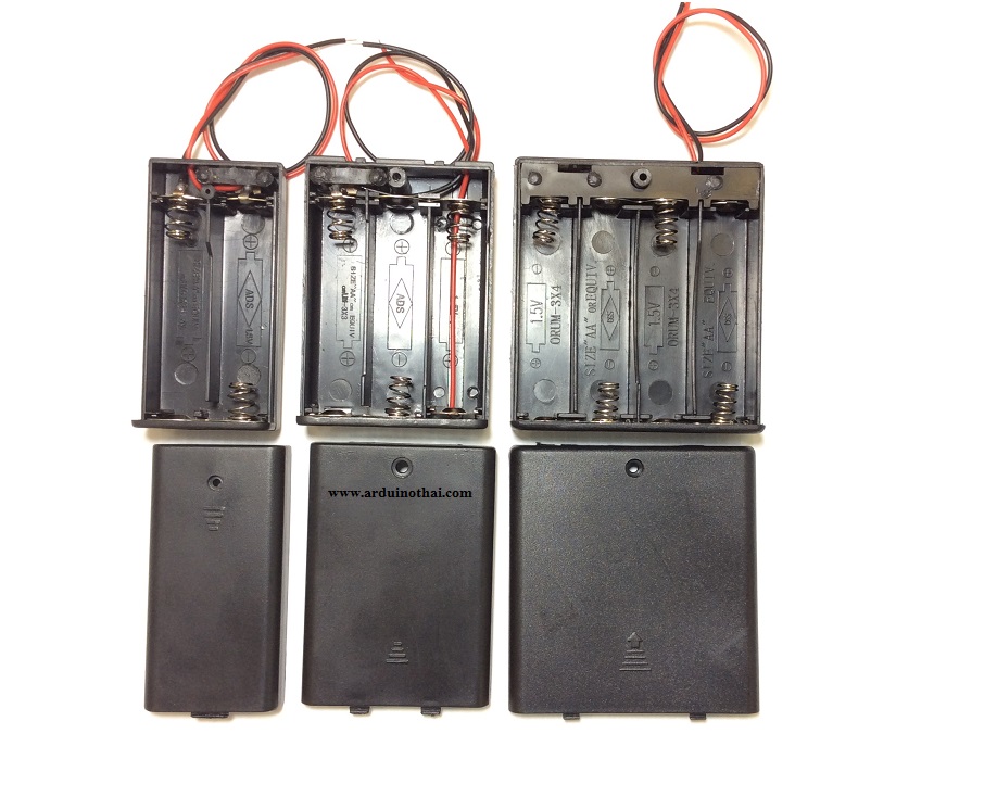 รางถ่าน AA พร้อมสวิตช์และฝาปิด