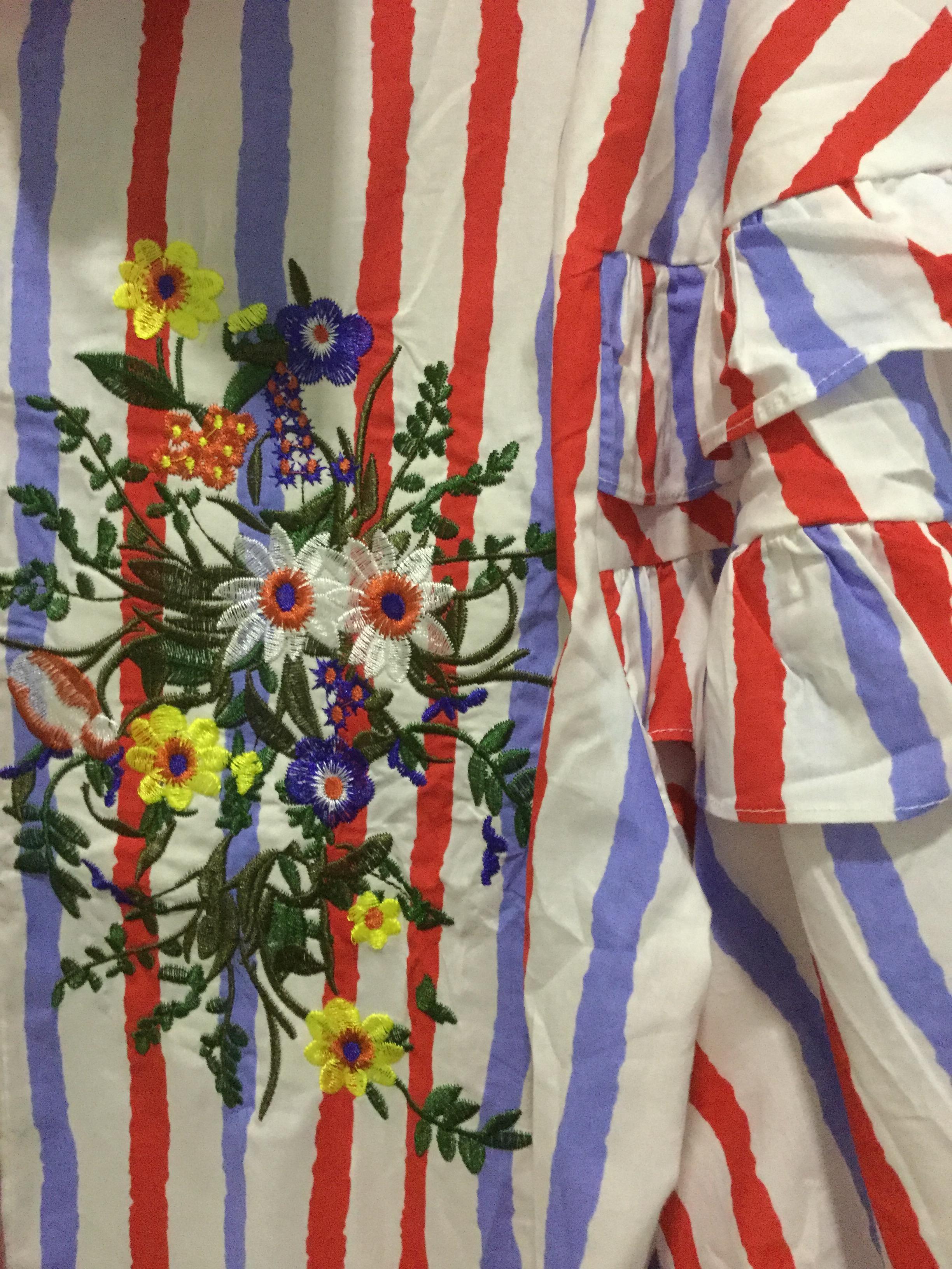 เดรสลายทางปกเชิ้ตปลายเดรสจับจีบระบายน่ารักๆสไตล์สาวเกาหลี