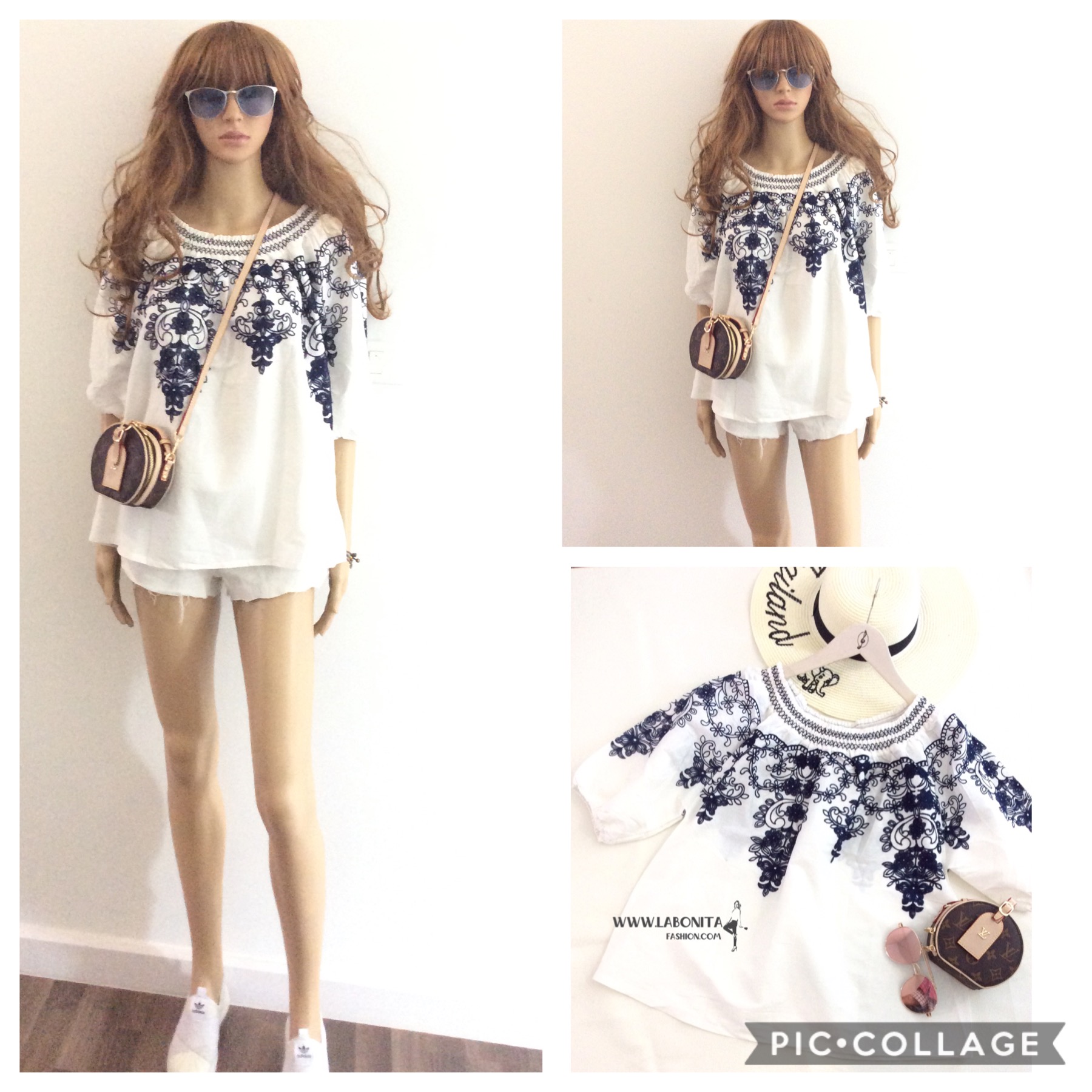 เสื้อสม็อค เสื้อแฟชั่นเกาหลีทรงน่ารัก ปักลายดอกไม้ ใส่เปิดไหล่ก็สวย