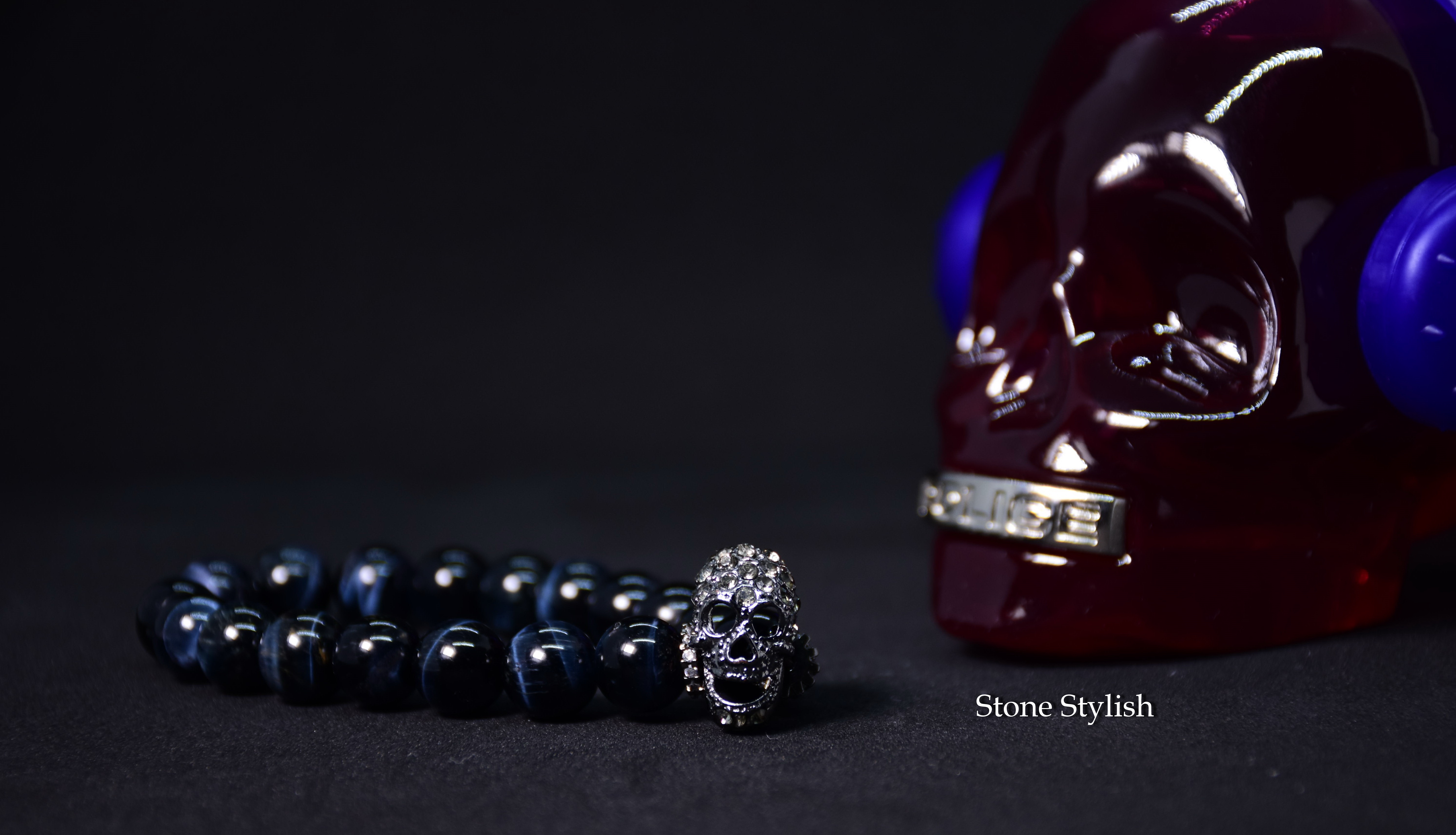สร้อยข้อมือ บลูไทเกอร์อายส์ Blue Tiger’s eye ขนาด 13 มิล