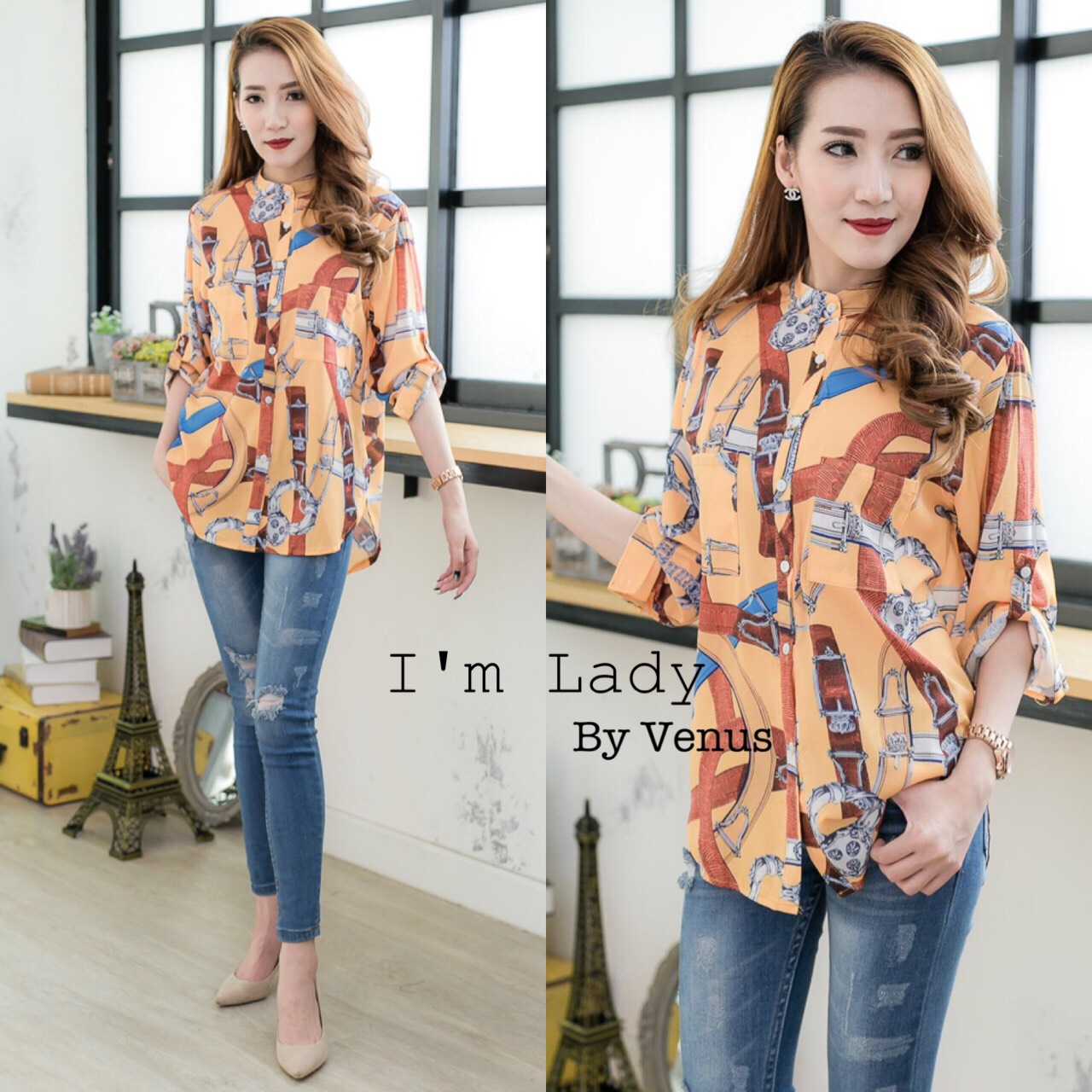 มาเพิ่มรอบที่ 2 คะ เสื้อเชิ๊ตคอจีน พิมพ์ลาย Hermes ผ้าพิมพ์ลายสไตล์hiso ลายพิมพ์คมชัดสุดๆงานสวยมากคะ ใส่ได้ตลอดไม่มีเบื่อจริงๆ