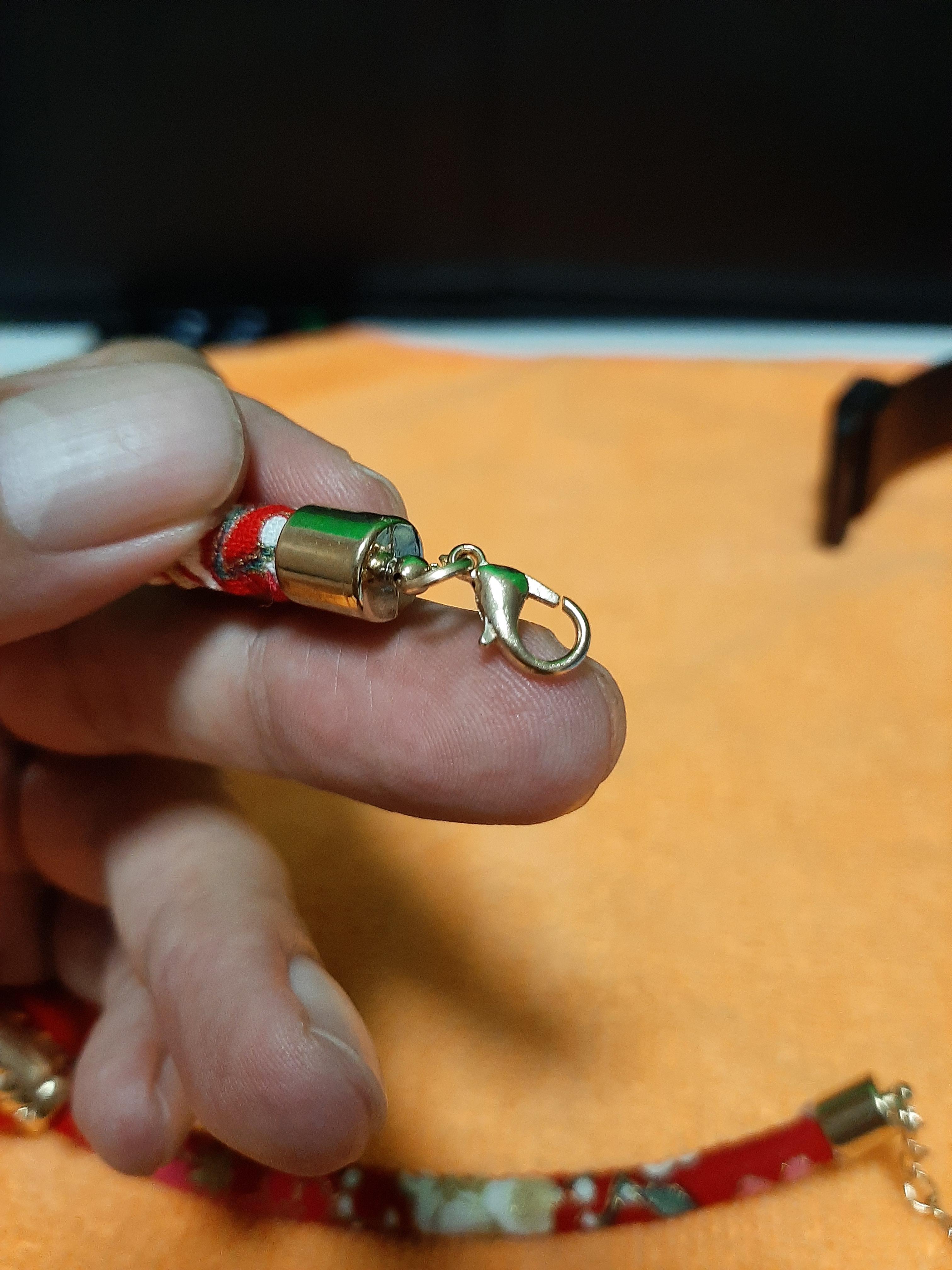 กระดิ่งแมว พรัอมซองผ้าลายนกกระเรียน