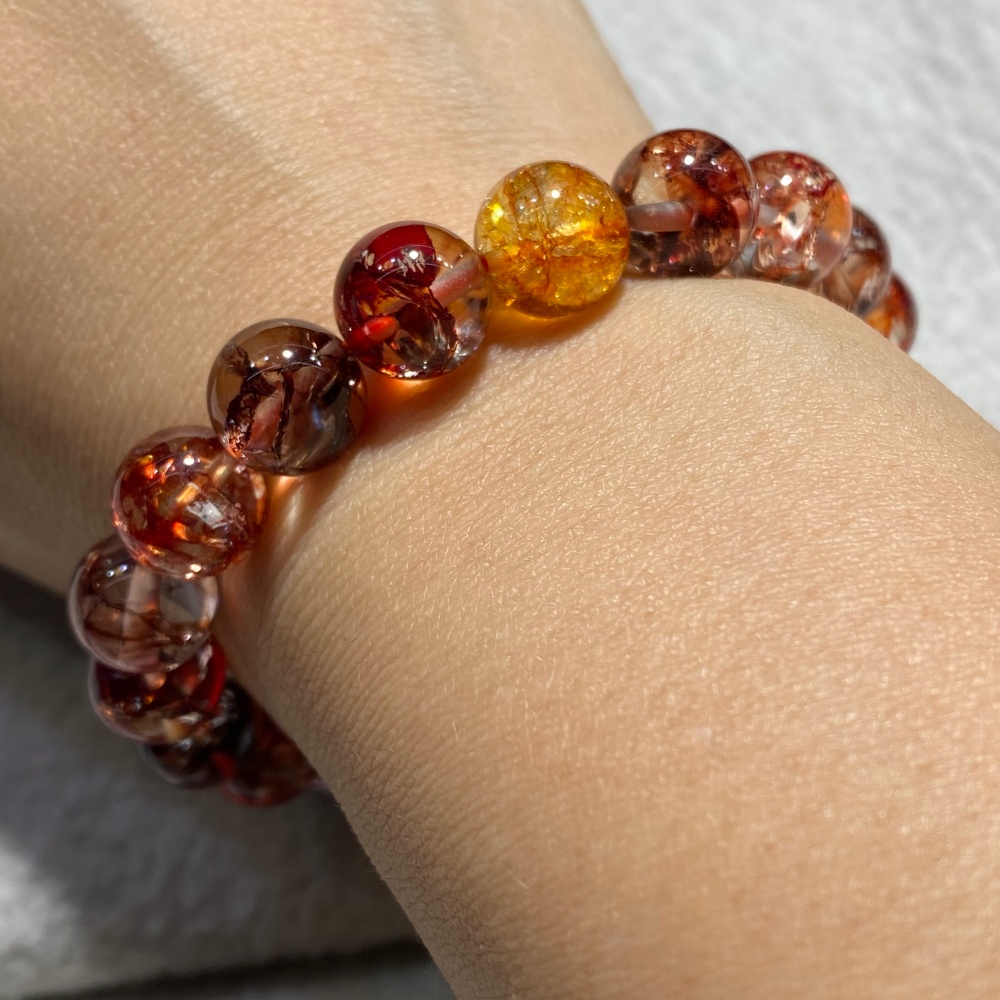 Hematoid In Quartz 10 mm เฮมาทอยด์ ฮีมาทอยด์ AAA+