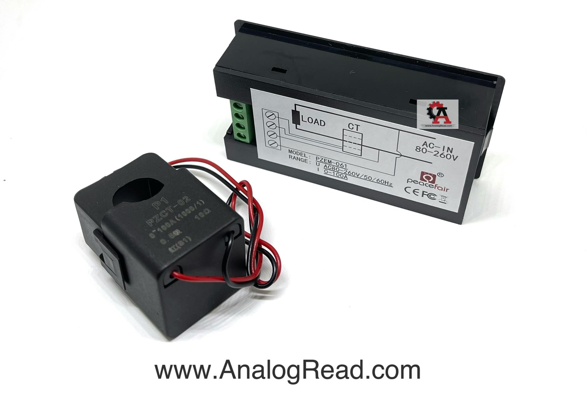 โมดูลวัดการใช้พลังงานไฟฟ้า PZEM-061 AC Module with opening and closing CT