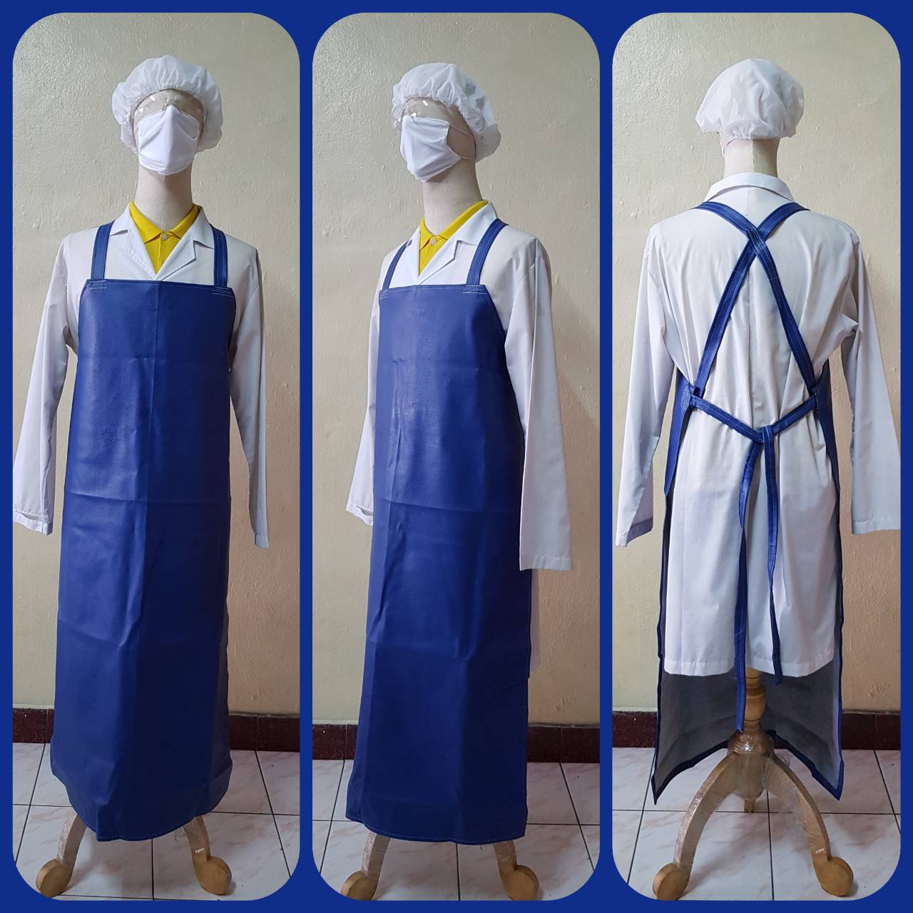 เอี้ยมหนังเทียม กันน้ำ กันน้ำมัน สายไขว้หลัง ขนาด 66 x 100 ซม.