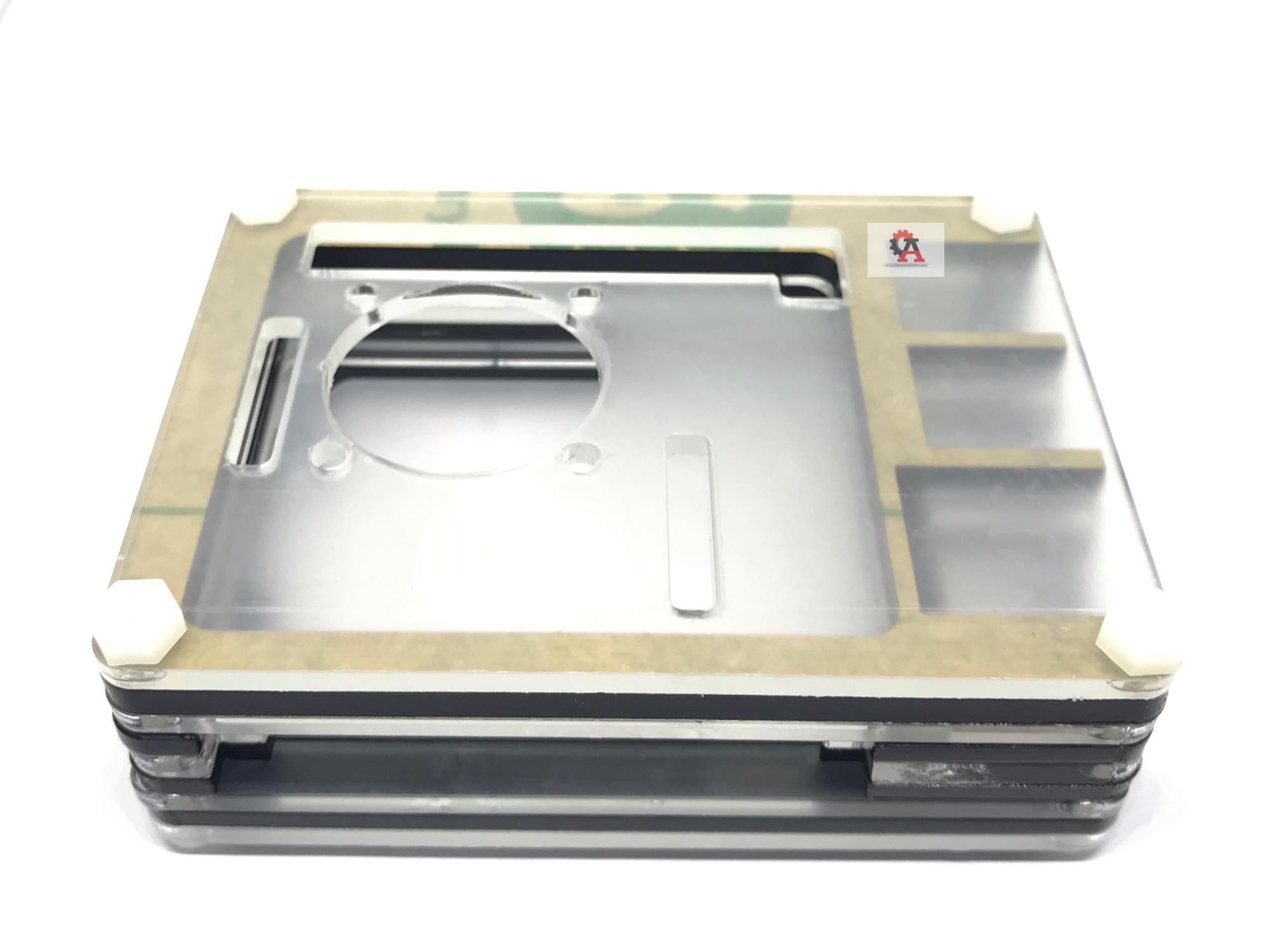 Raspberry pi 4 case + fan สีดำ