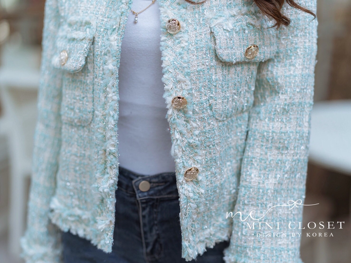 เสื้อคลุมผ้าทวิต เสื้อทวีตชาแนลสไตล์เกาหลี เสื้อทวิตรุ่นใหม่ขายดีมากกกก