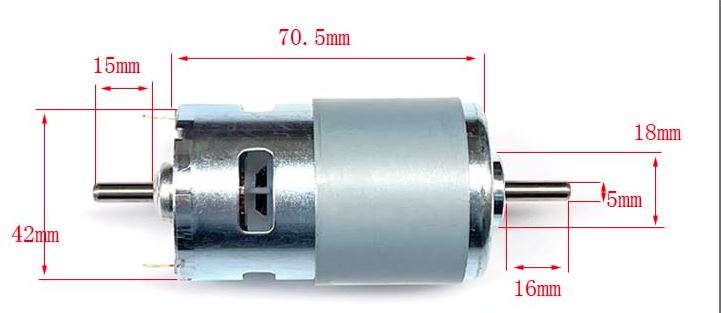 MO23 มอเตอร์ 12V แกนคู่ ขนาดแกน 5 มิล สำหรับ DIY