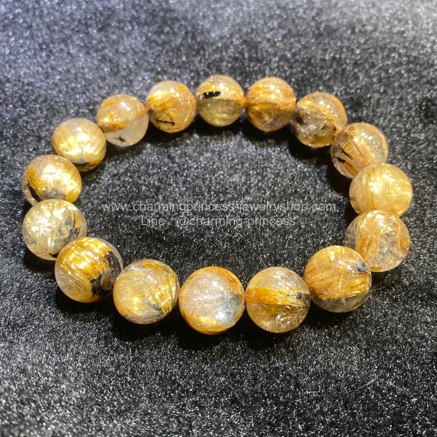 Gold Rutilated Quartz in Hematite 13.9 mm AAA ไหมทองเฮมาไทต์ เห็นไหมชัดสุดสุด เป็นประกายทองเจิสจรัส นำพาความมั่งคั่งร่ำรวย และทรัพย์สินและโชคลาภ อำนาจบารมีมาสู่ผู้เป็นเจ้าของ และ เฮมาไทต์ ใช้เป็นพลังในการปกป้องคุ้มครอง สำเนา