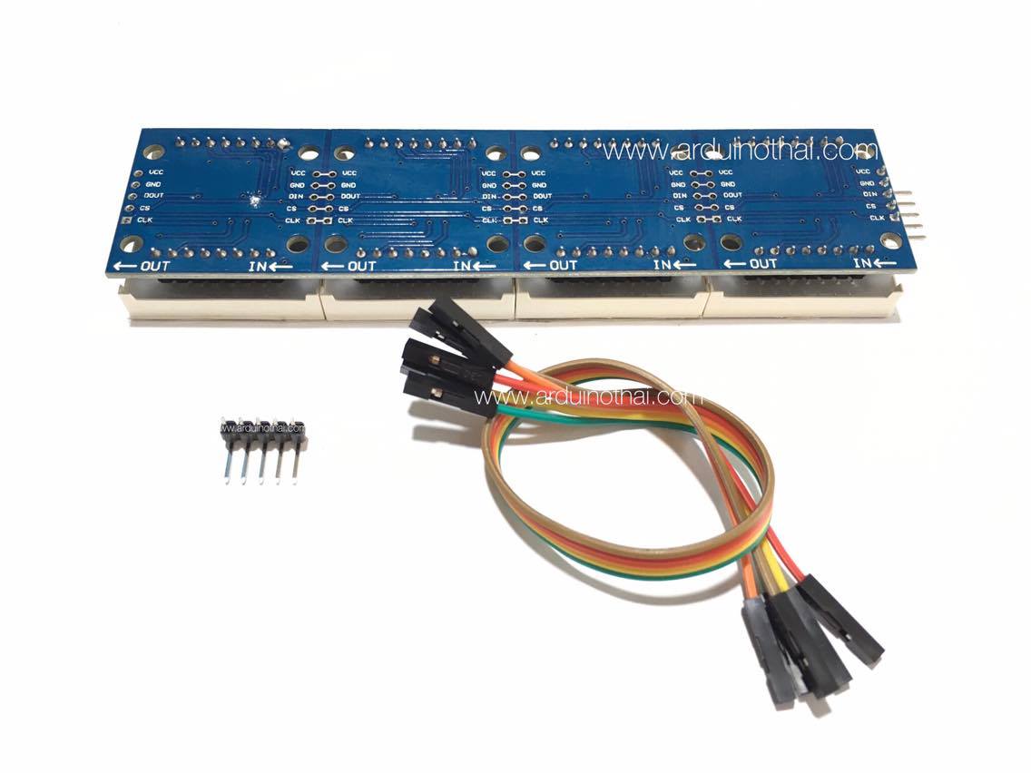 MAX7219 dot matrix module 4 in 1 display (สีแดง)