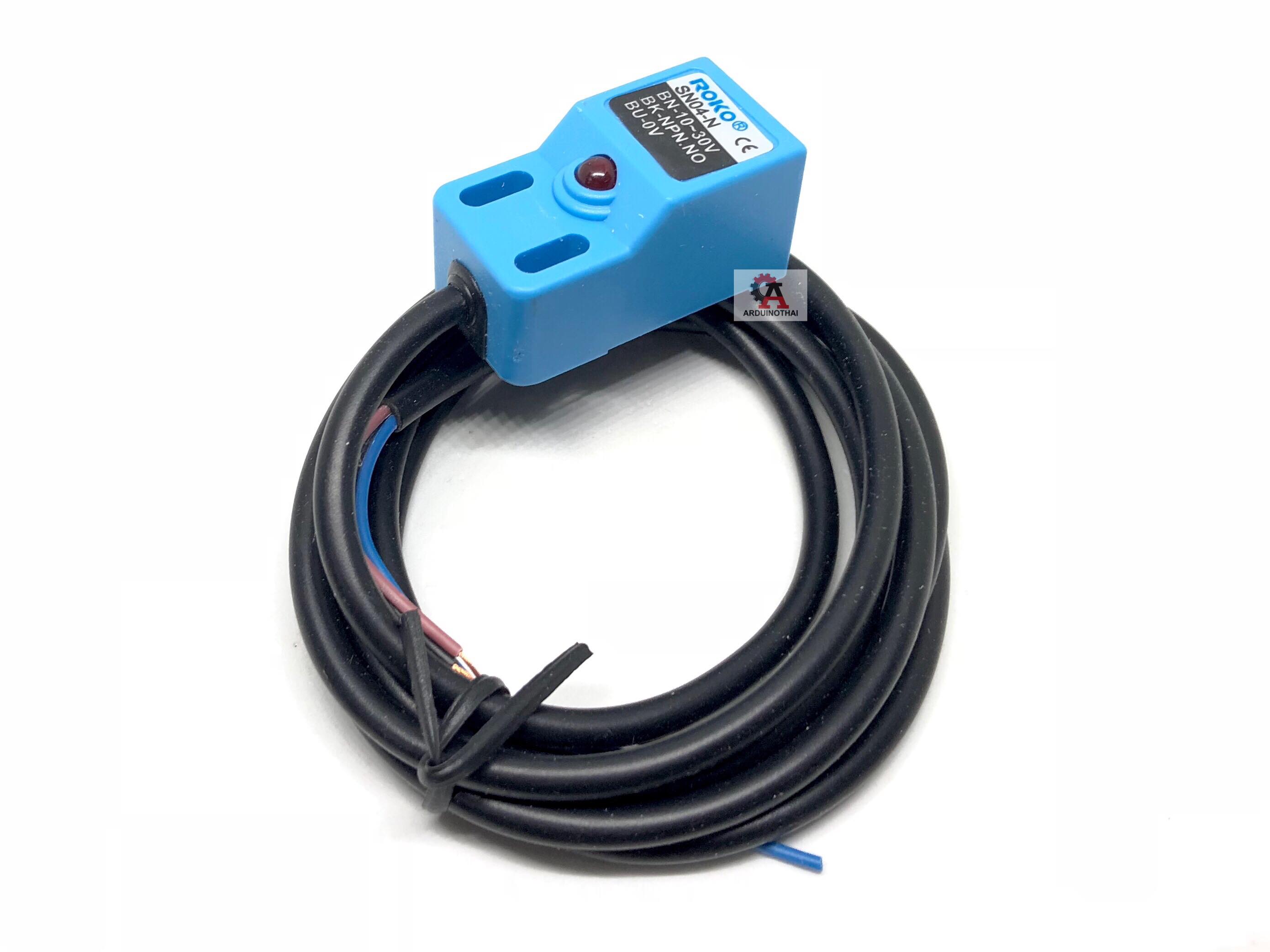 เซนเซอร์ตรวจจับโลหะ ระยะตรวจจับ 4mm Inductive Proximity Switch SN04-N