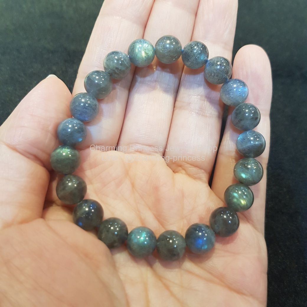Labradorite ลาบราดอไรต์ 8 มม AA+ ก่อให้เกิดความคิดสร้างสรรค์ และมีสมาธิ