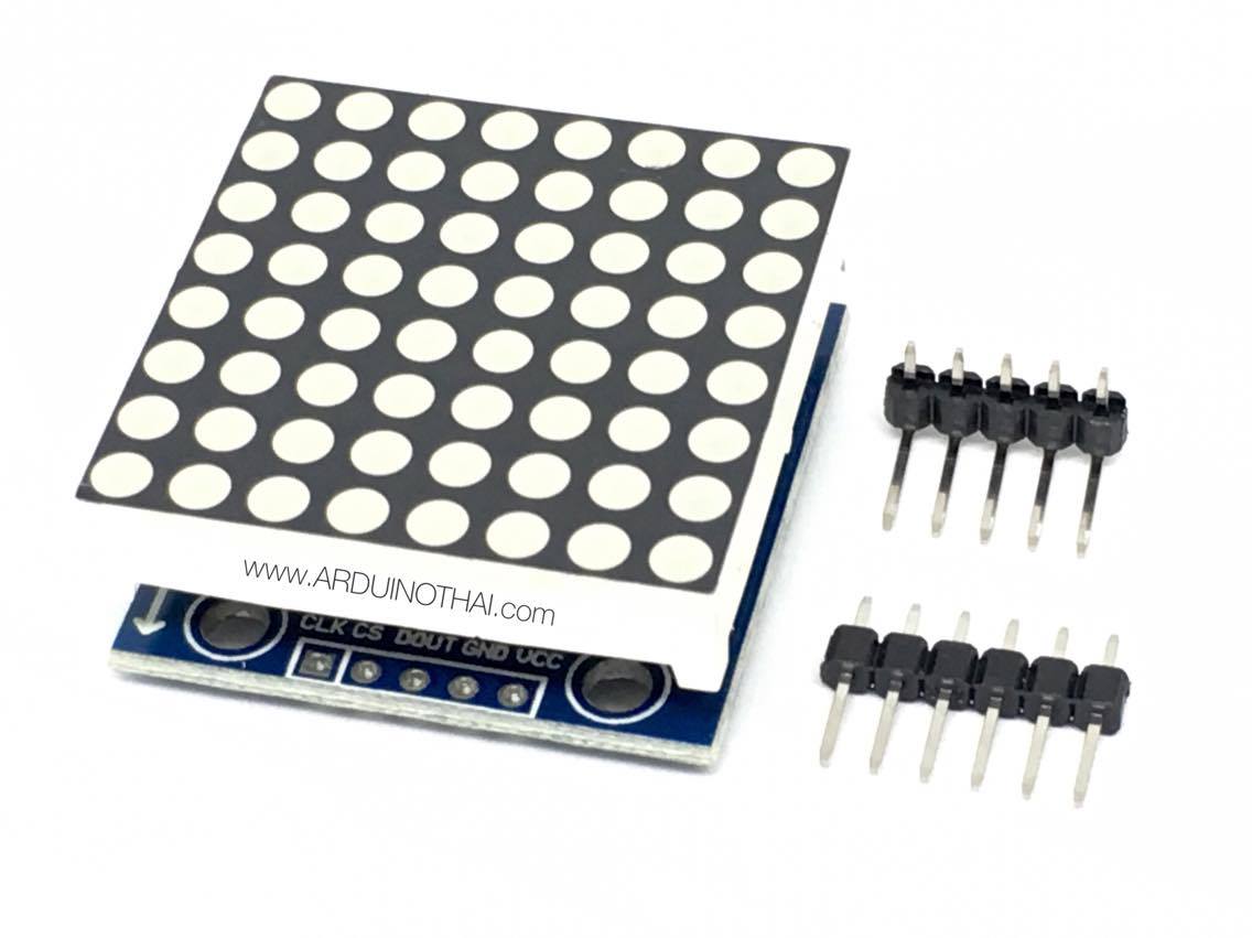 LED Dot Matrix Module MAX7219 IC Driver 8x8 ขนาด 32mm x 32mm สีแดง LED 3mm