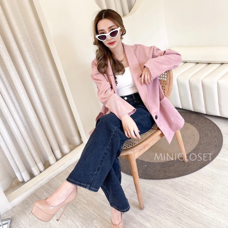 Blazer เบลเซอร์ สูทลำลองหญิง ผ้าลูกฟูก