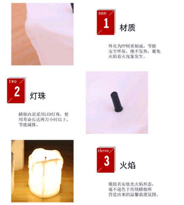 เทียน LED ขนาดเล็กแบบมีหยดน้ำตาเทียน