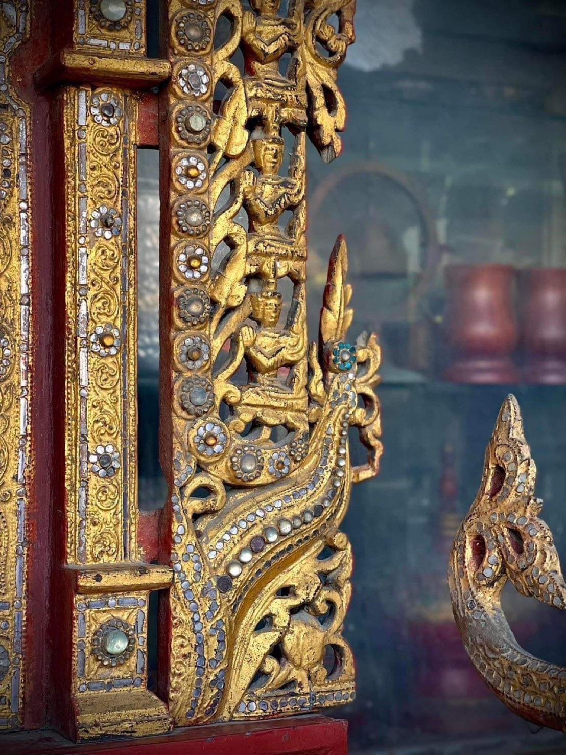 ธรรมมาสก์ล้านนา ธรรมมาสก์โบราณ ธรรมมาสก์ไม้สัก ธรรมมาสก์พระ ชุดใหญ่
