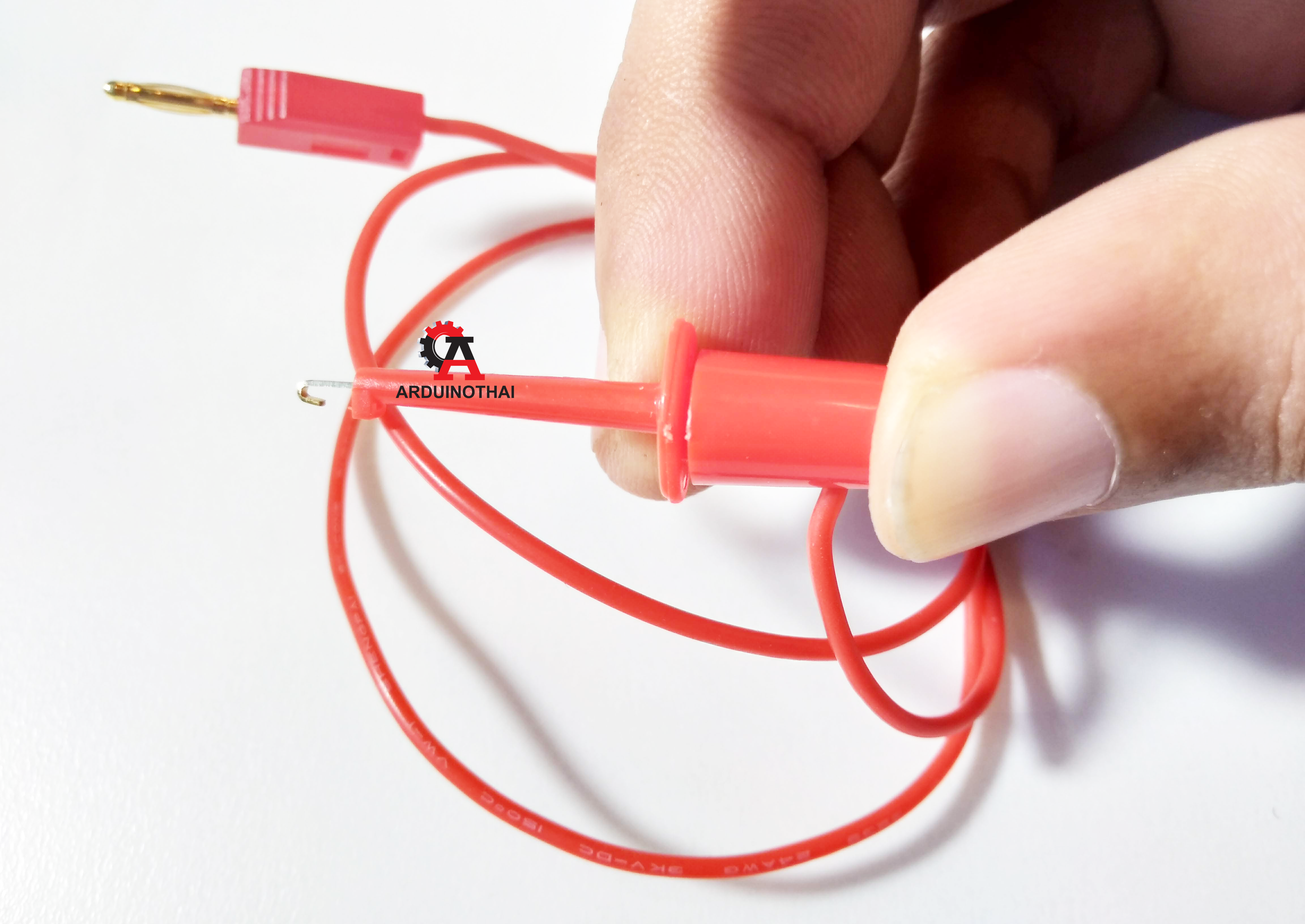 Banana to Clip Jack ขนาด 2mm ยาว 50cm สำหรับบอร์ด KidBright