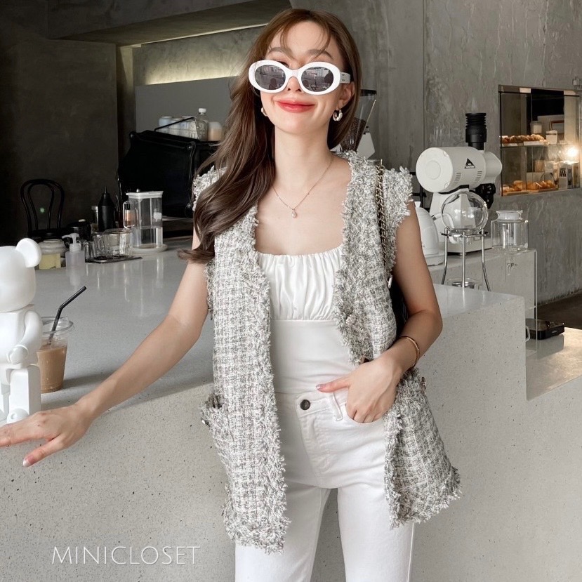 เสื้อทวีตแขนกุด เสื้อคลุมแขนกุด เสื้อกั๊ก