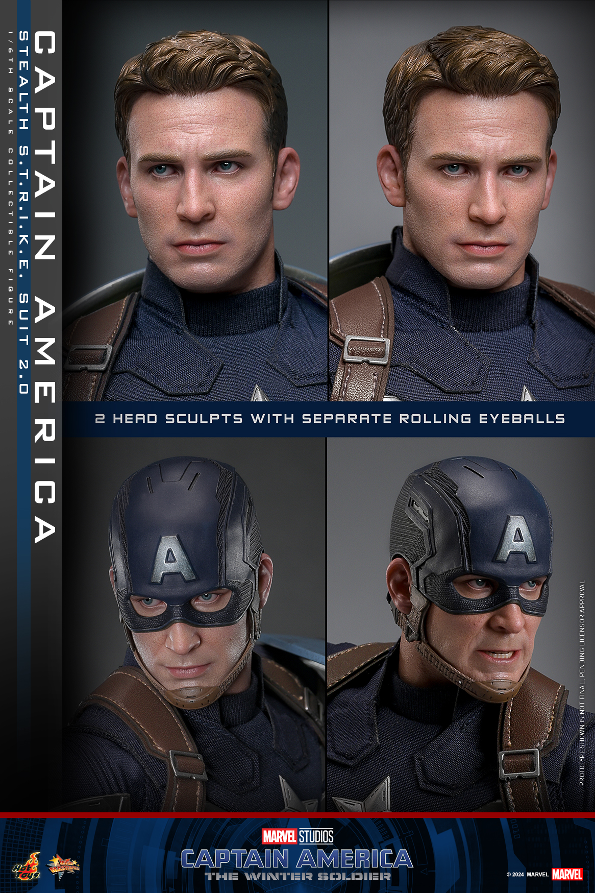 Hot Toys MMS783 Captain America: The Winter Soldier - Captain America (Stealth S.T.R.I.K.E. Suit) 2.0